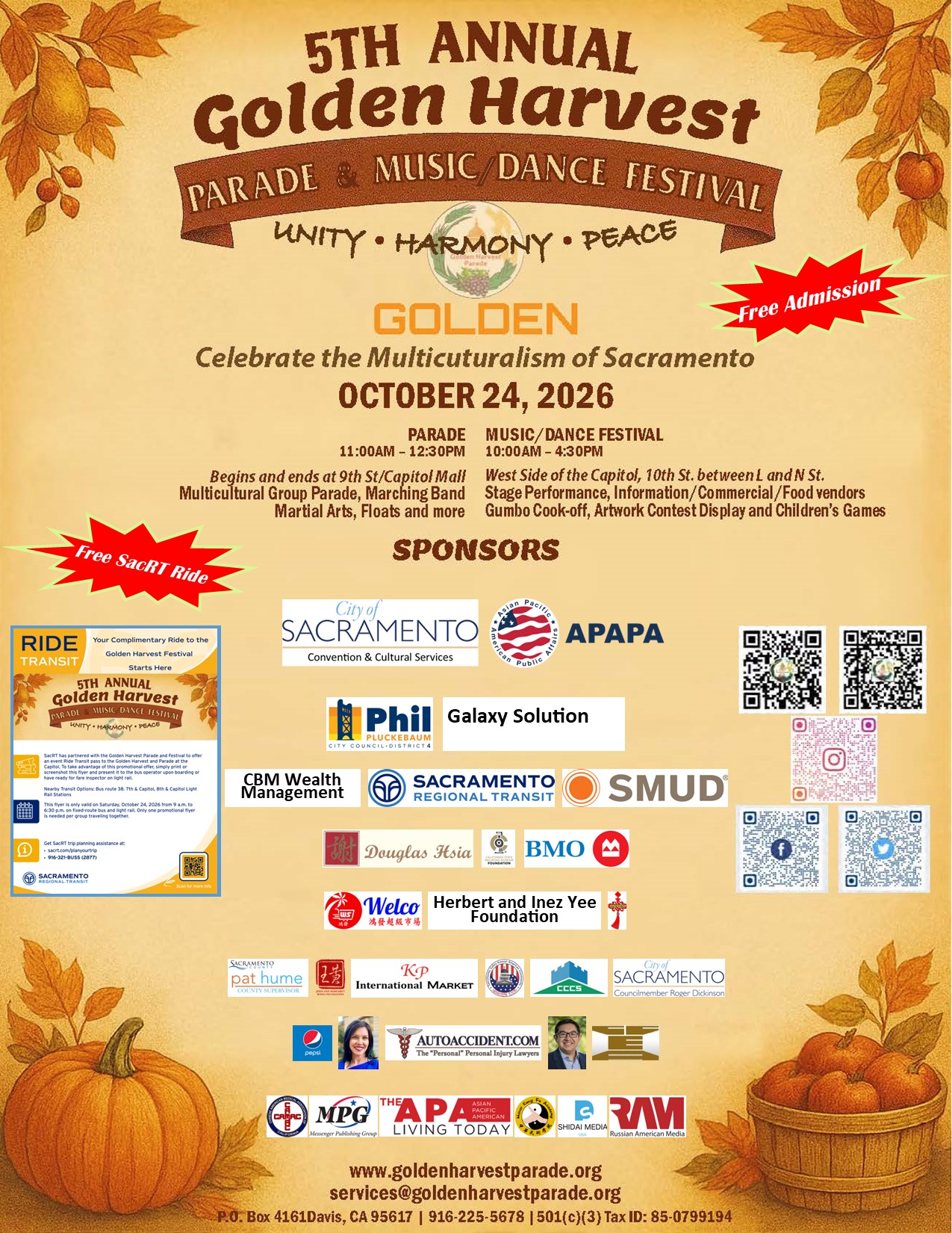 Golden Harvest Parade and Music/Dance Festival at Capitol Mall